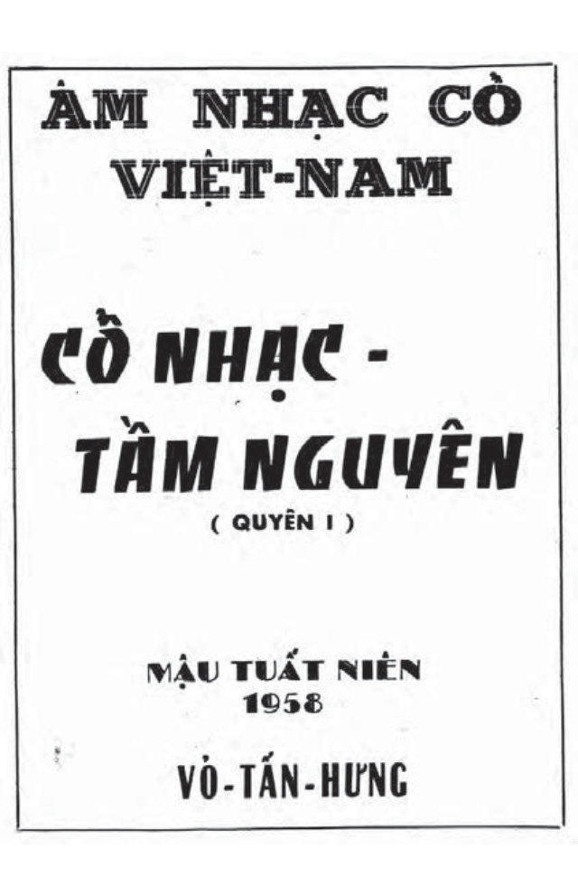 Cổ nhạc - Tầm Nguyên (1958) - Võ Tấn Hưng (Âm nhạc cổ Việt Nam) Quyển 1
